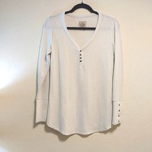 Chaser waffle knit long sleeve shirt size M